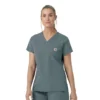 Blusa quirúrgica de cuello en V Rugged Flex Fld para mujer