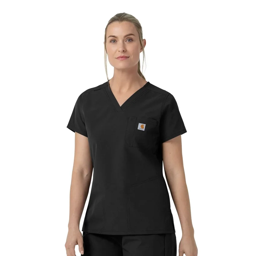 Blusa quirúrgica de cuello en V Rugged Flex Fld para mujer
