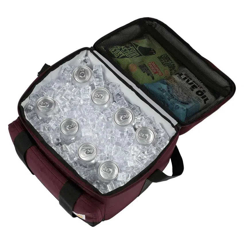 Bolsa térmica portátil con aislamiento para 24 latas y dos compartimentos