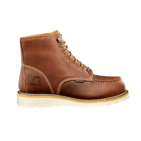 Bota de trabajo tipo mocasin impermeable de 6″ con puntera de acero y suela en cuña