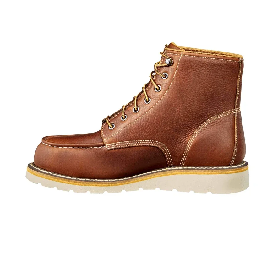 Bota de trabajo tipo mocasin impermeable de 6" con puntera de acero y suela en cuña