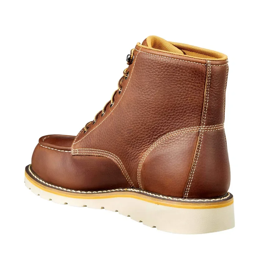 Bota de trabajo tipo mocasin impermeable de 6" con puntera de acero y suela en cuña