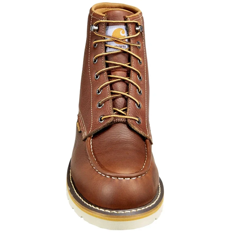 Bota de trabajo tipo mocasin impermeable de 6" con puntera de acero y suela en cuña