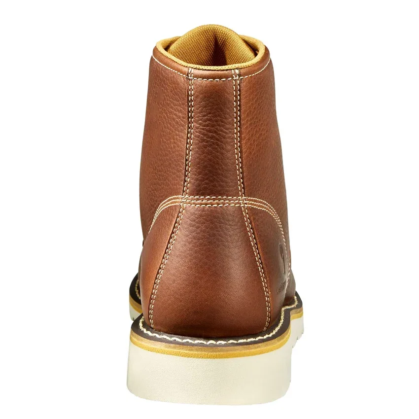 Bota de trabajo tipo mocasin impermeable de 6" con puntera de acero y suela en cuña