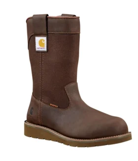 Botas de agua con cuña, puntera de acero e impermeables de 10″