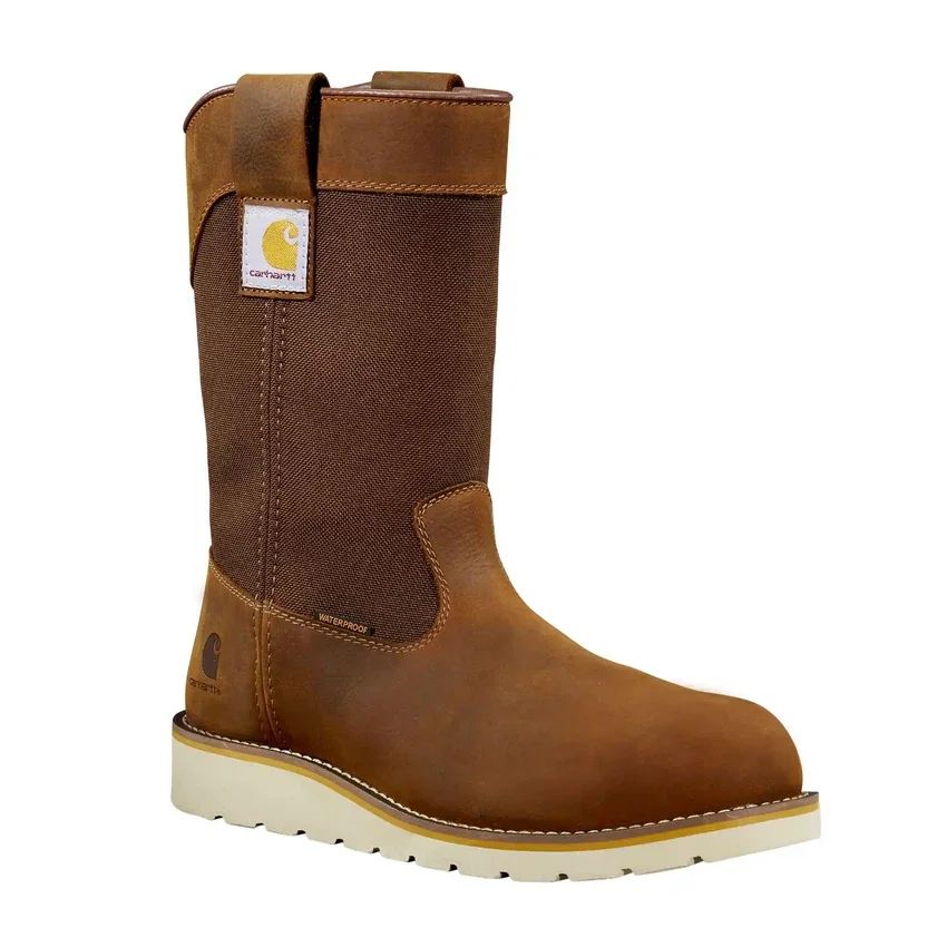 Botas de agua con cuña, puntera de acero e impermeables de 10"