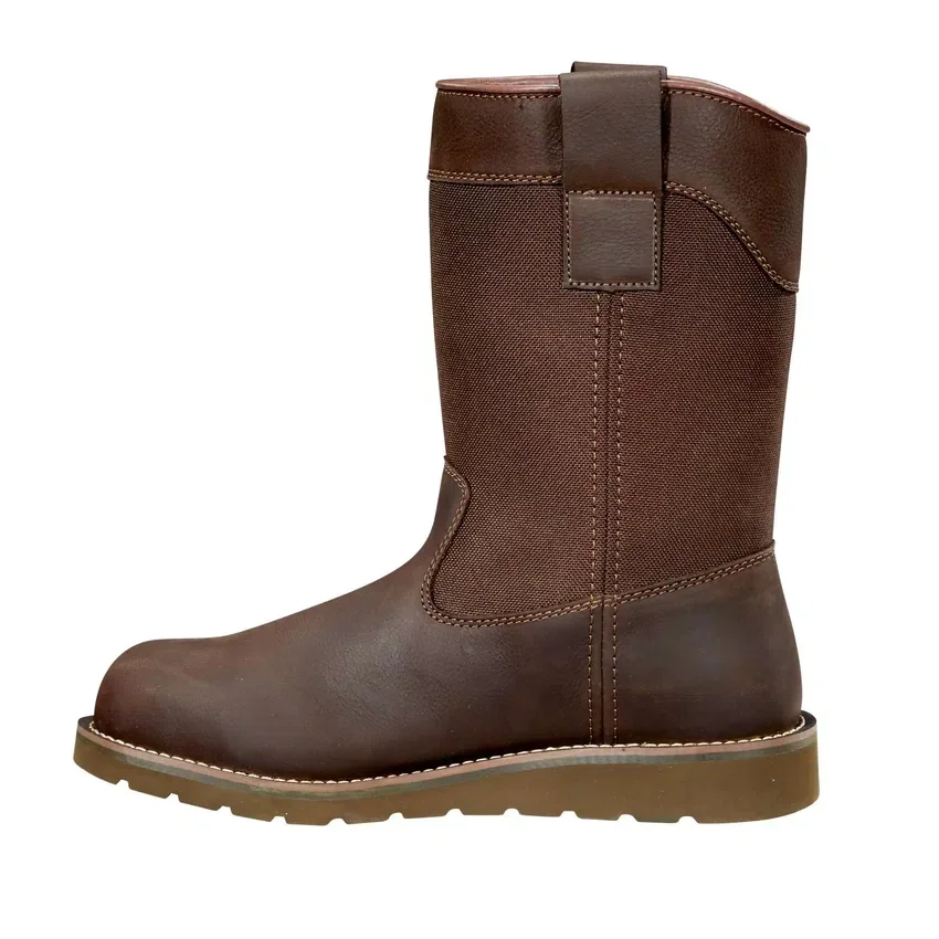 Botas de agua con cuña, puntera de acero e impermeables de 10"