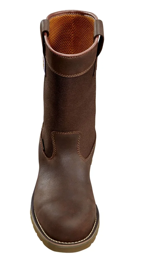 Botas de agua con cuña, puntera de acero e impermeables de 10"