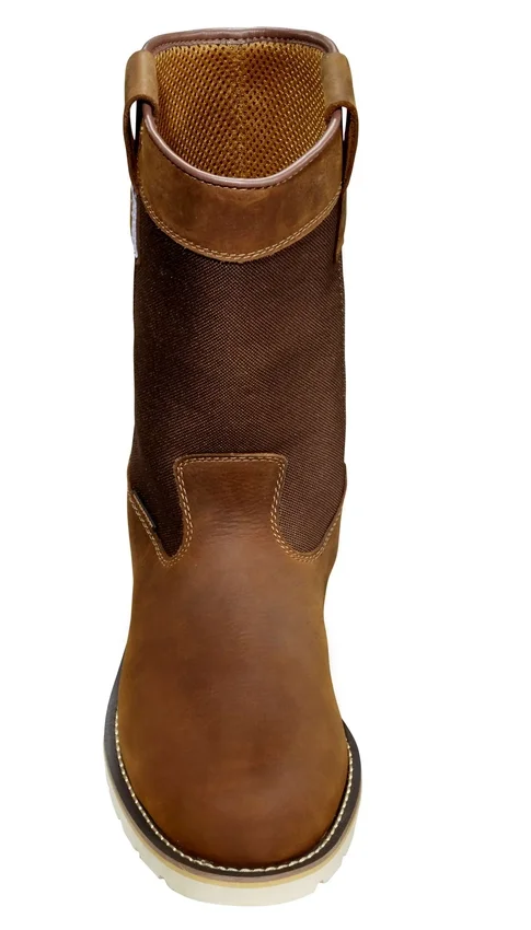 Botas de agua con cuña, puntera de acero e impermeables de 10"