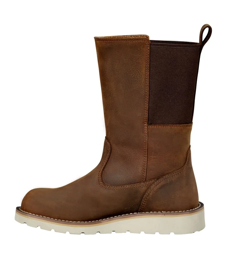 Botas de agua con cuña, puntera de acero e impermeables de 10" para mujer