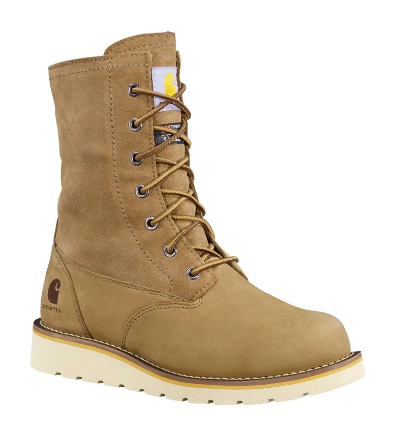 Botas de invierno impermeables y aislantes con cuña abatible de 8" para mujer