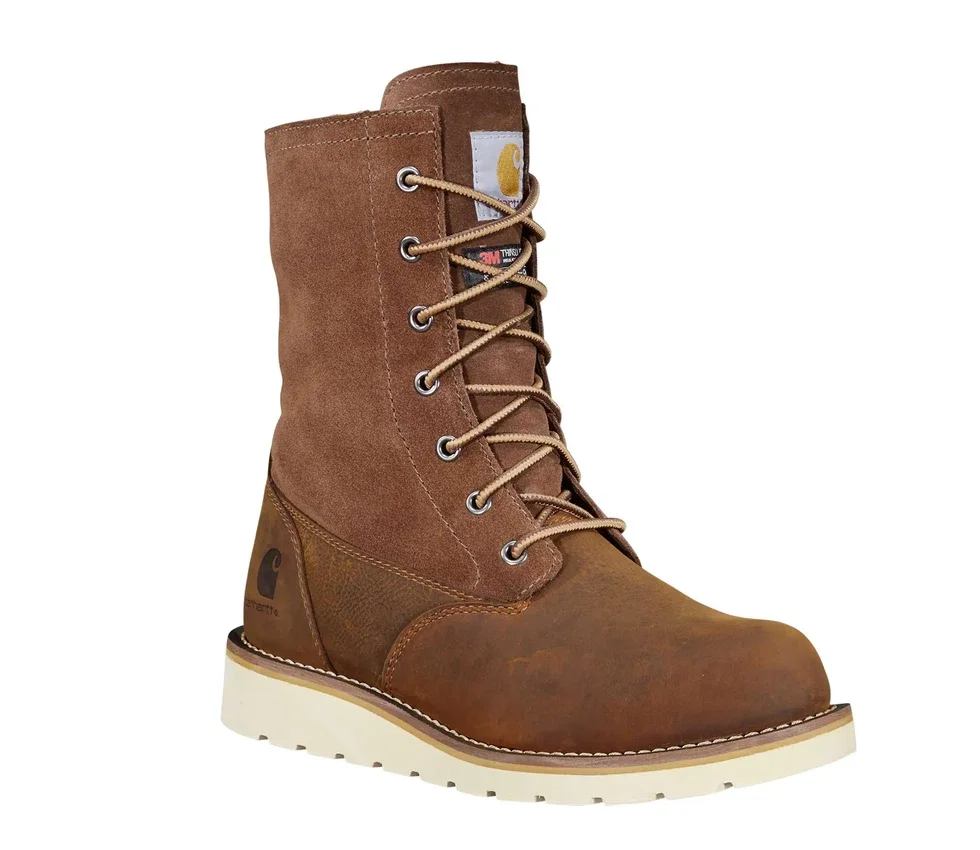 Botas de invierno impermeables y aislantes con cuña abatible de 8" para mujer