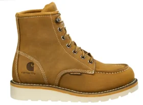 Botas de trabajo impermeables de mujer con puntera de acero y cuña de 6" estilo moc