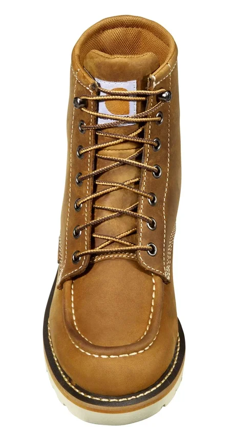 Botas de trabajo impermeables de mujer con puntera de acero y cuña de 6" estilo moc