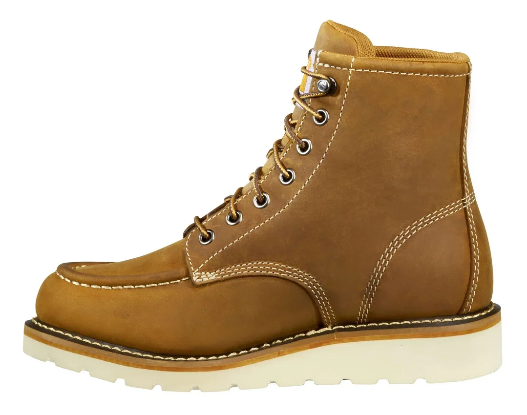 Botas de trabajo impermeables de mujer con puntera de acero y cuña de 6" estilo moc