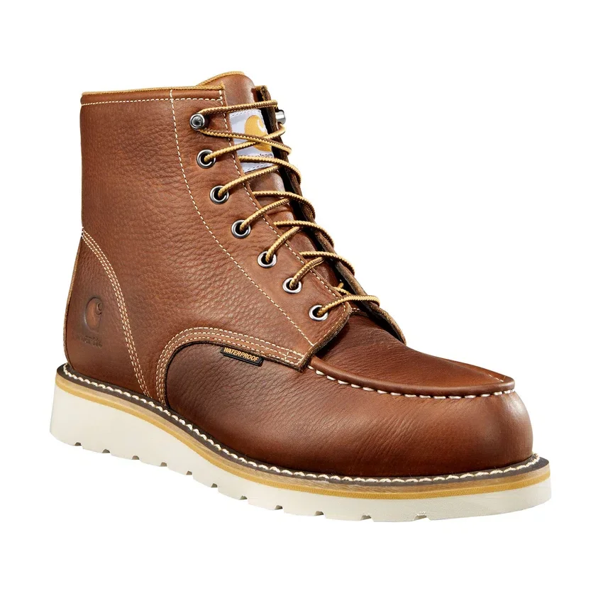 Botas impermeables de cuña con puntera mocasin de 6"