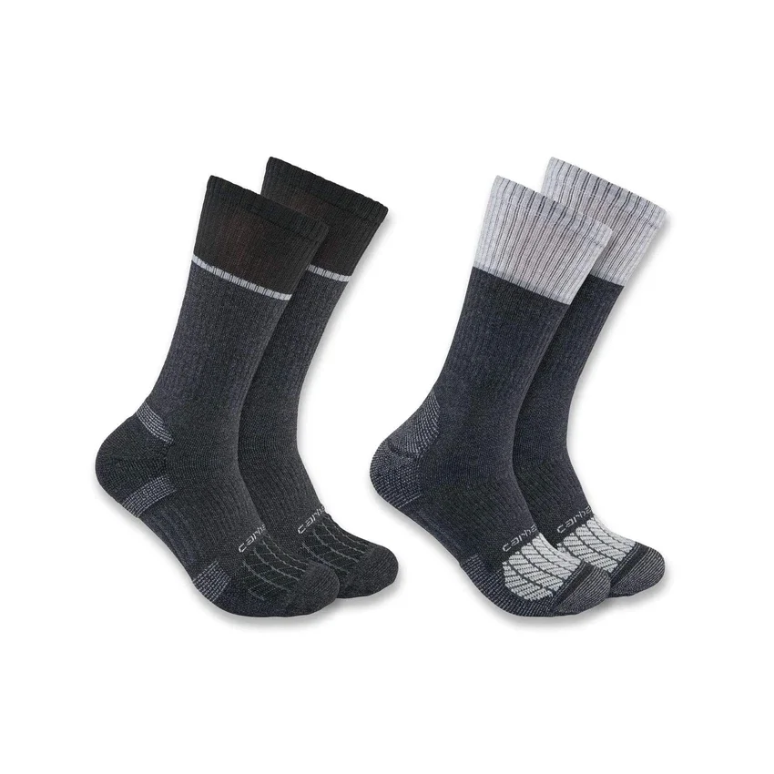 Calcetines de caña media con puntera de acero Carhartt Force®, paquete de 2