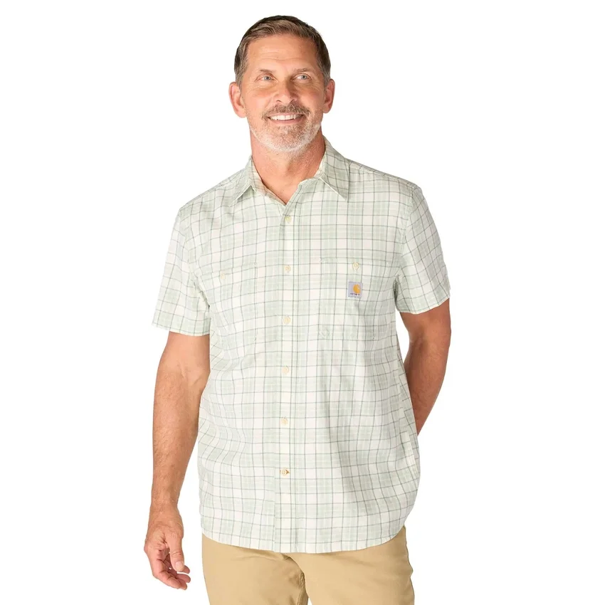 Camisa de cuadros con manguitos cortos y corte holgado «Bozeman» para hombre
