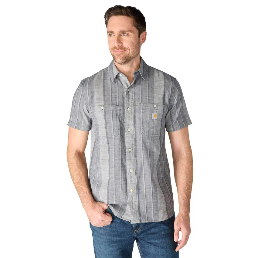 Camisa de cuadros con manguitos cortos y corte holgado «Bozeman» para hombre