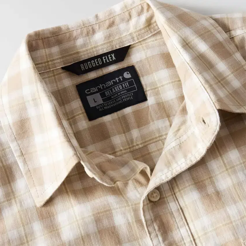 Camisa de cuadros con manguitos cortos y corte holgado «Bozeman» para hombre