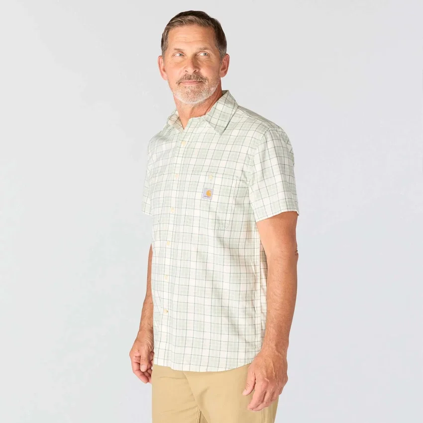 Camisa de cuadros con manguitos cortos y corte holgado «Bozeman» para hombre