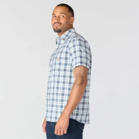 Camisa de cuadros con manguitos cortos y corte holgado «Bozeman» para hombre