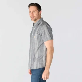 Camisa de cuadros con manguitos cortos y corte holgado «Bozeman» para hombre