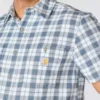 Camisa de cuadros con manguitos cortos y corte holgado «Bozeman» para hombre
