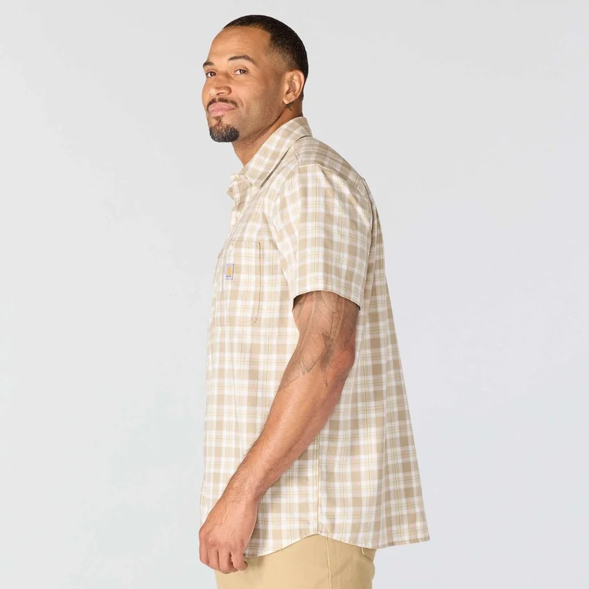 Camisa de cuadros con manguitos cortos y corte holgado «Bozeman» para hombre