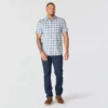 Camisa de cuadros con manguitos cortos y corte holgado «Bozeman» para hombre