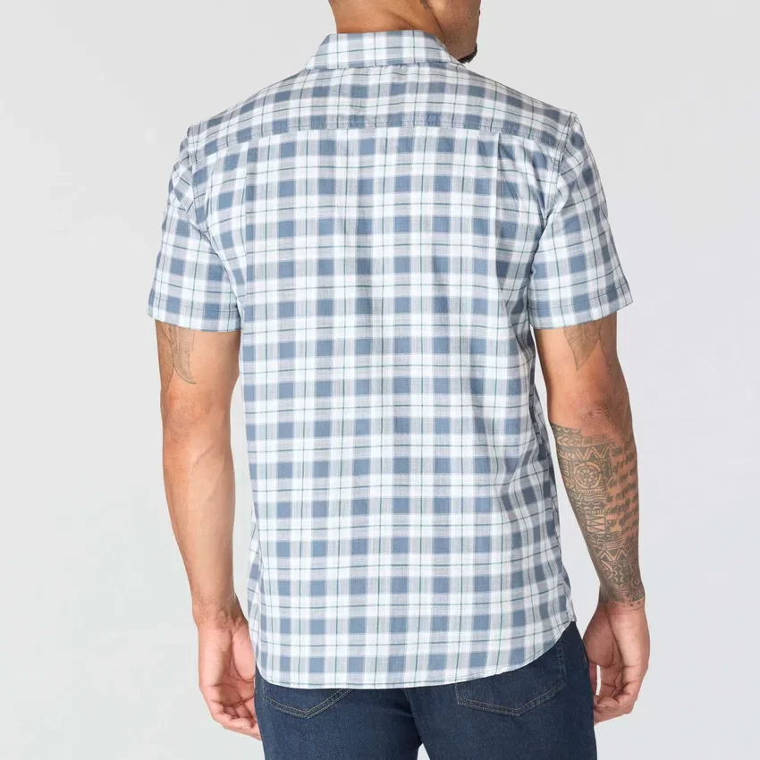 Camisa de cuadros con manguitos cortos y corte holgado «Bozeman» para hombre