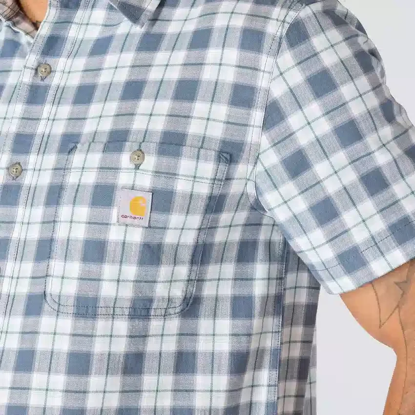Camisa de cuadros con manguitos cortos y corte holgado «Bozeman» para hombre