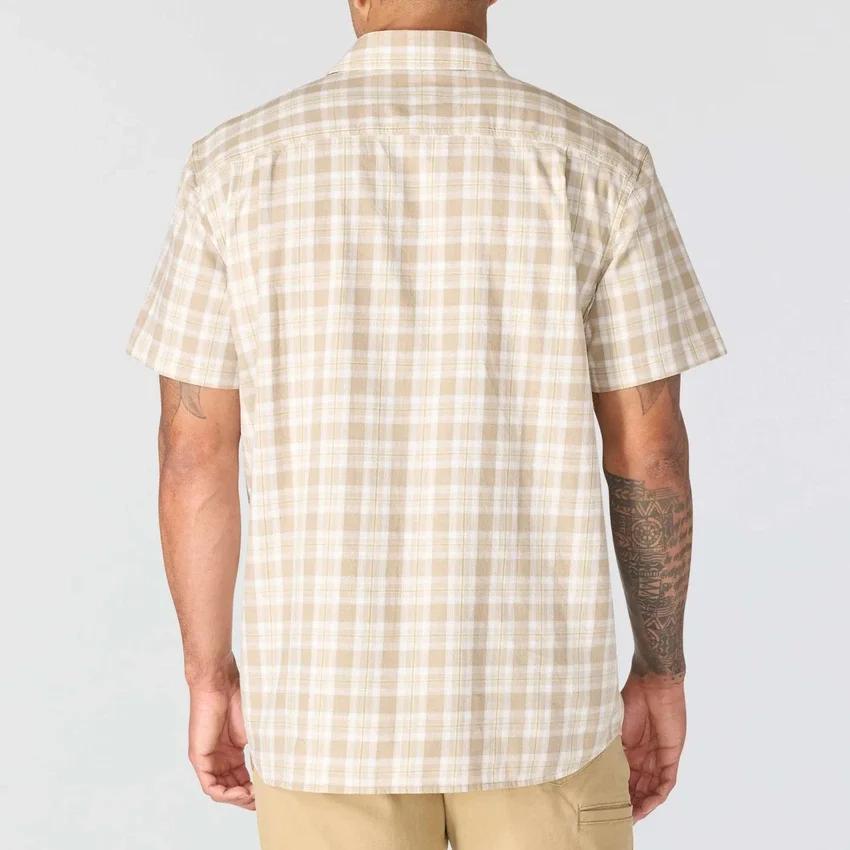 Camisa de cuadros con manguitos cortos y corte holgado «Bozeman» para hombre