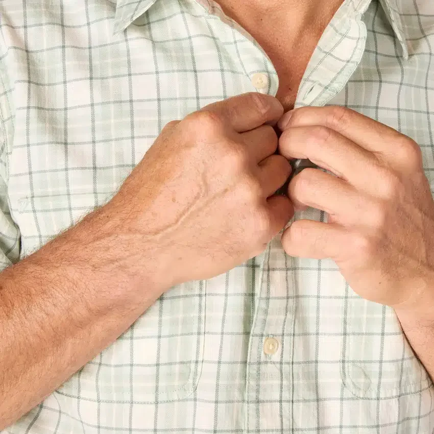 Camisa de cuadros con manguitos cortos y corte holgado «Bozeman» para hombre
