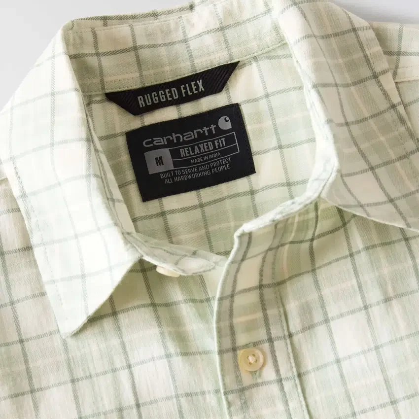 Camisa de cuadros con manguitos cortos y corte holgado «Bozeman» para hombre
