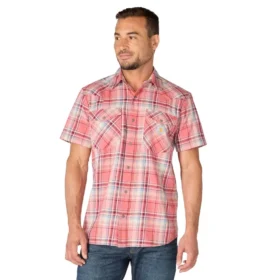 Camisa de cuadros de manguitos cortos de corte holgado Montana Bozeman para hombre
