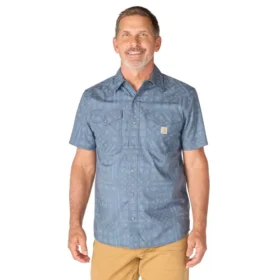 Camisa de cuadros de manguitos cortos de corte holgado Montana Bozeman para hombre