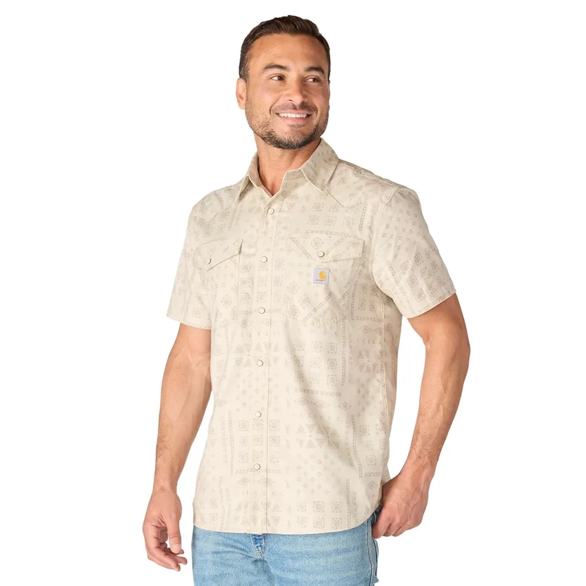 Camisa de cuadros de manguitos cortos de corte holgado Montana Bozeman para hombre