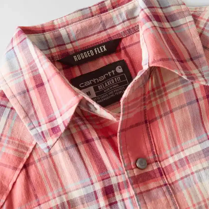 Camisa de cuadros de manguitos cortos de corte holgado Montana Bozeman para hombre