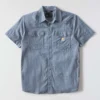 Camisa de cuadros de manguitos cortos de corte holgado Montana Bozeman para hombre