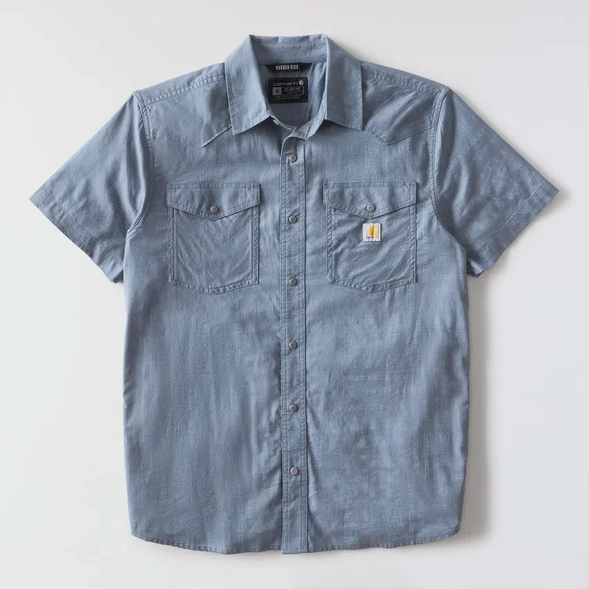 Camisa de cuadros de manguitos cortos de corte holgado Montana Bozeman para hombre