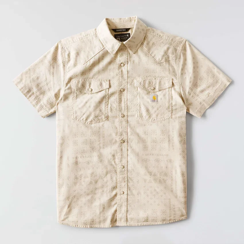 Camisa de cuadros de manguitos cortos de corte holgado Montana Bozeman para hombre