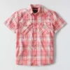 Camisa de cuadros de manguitos cortos de corte holgado Montana Bozeman para hombre