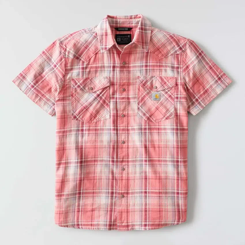 Camisa de cuadros de manguitos cortos de corte holgado Montana Bozeman para hombre