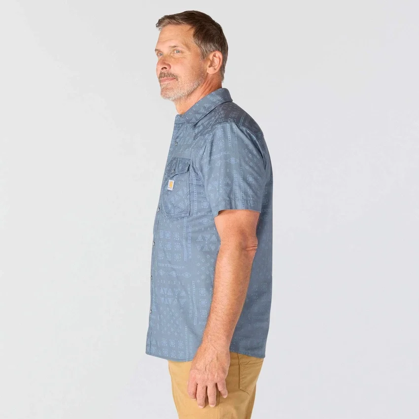 Camisa de cuadros de manguitos cortos de corte holgado Montana Bozeman para hombre
