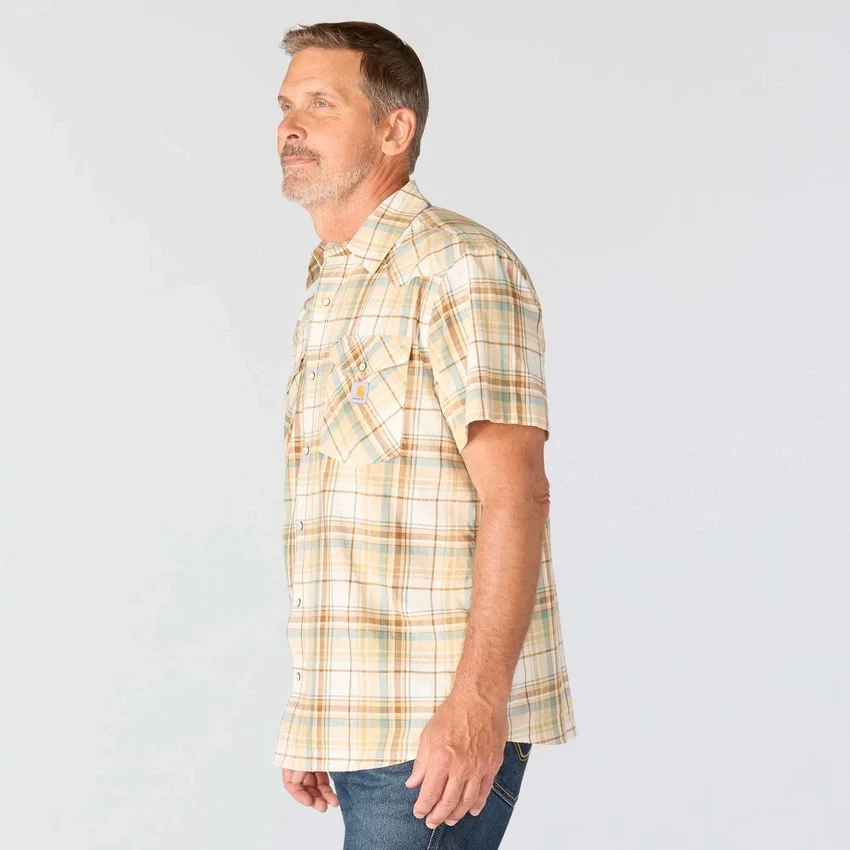 Camisa de cuadros de manguitos cortos de corte holgado Montana Bozeman para hombre