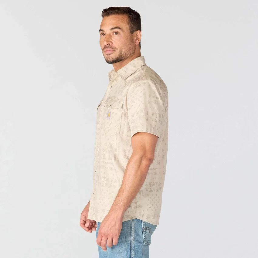 Camisa de cuadros de manguitos cortos de corte holgado Montana Bozeman para hombre
