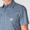 Camisa de cuadros de manguitos cortos de corte holgado Montana Bozeman para hombre