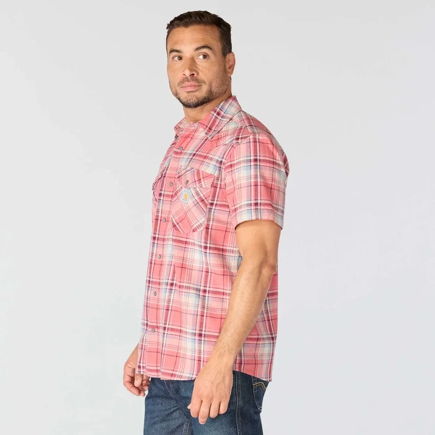 Camisa de cuadros de manguitos cortos de corte holgado Montana Bozeman para hombre