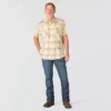 Camisa de cuadros de manguitos cortos de corte holgado Montana Bozeman para hombre